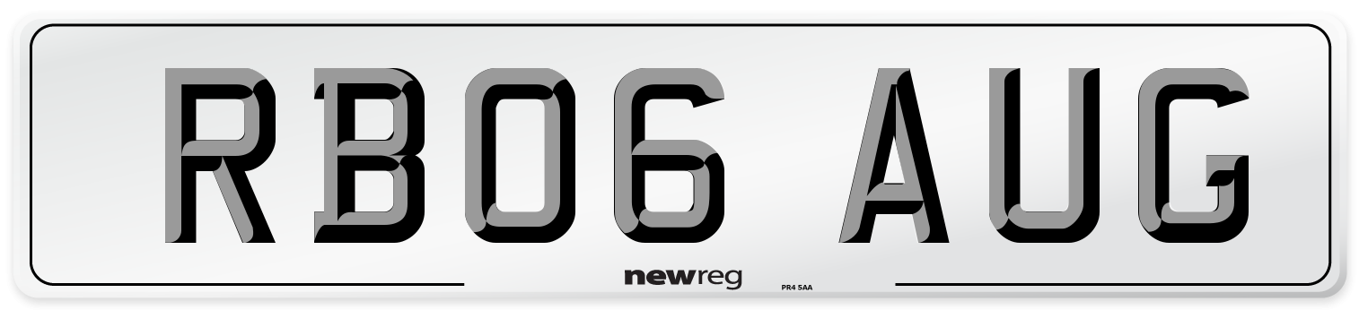 RB06 AUG Number Plate from New Reg